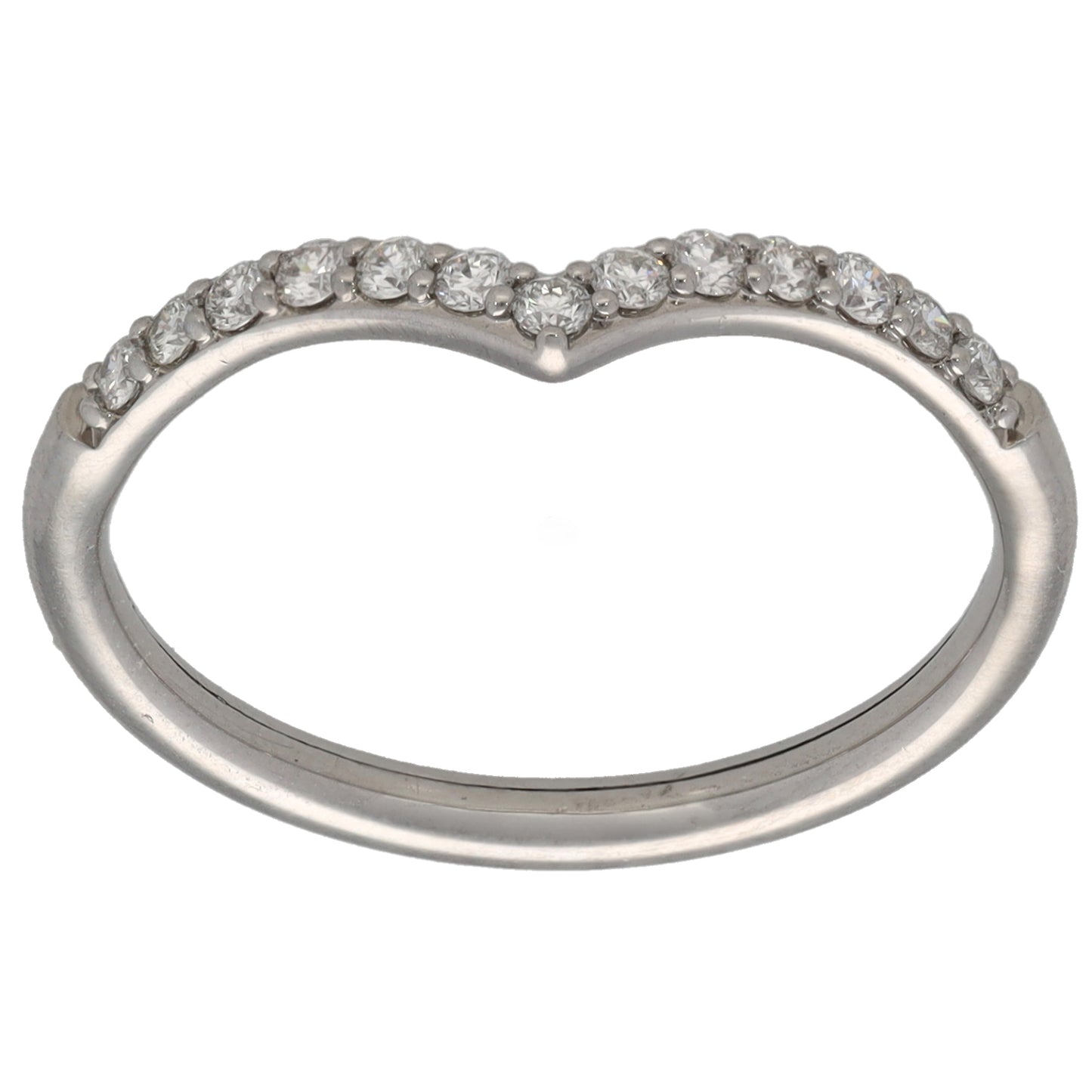 Platinum 0.26ct Diamond Wishbone Ring Size N