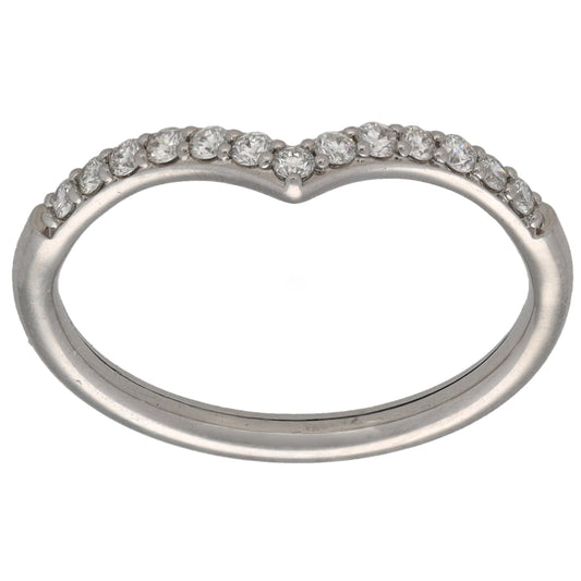 Platinum 0.26ct Diamond Wishbone Ring Size N