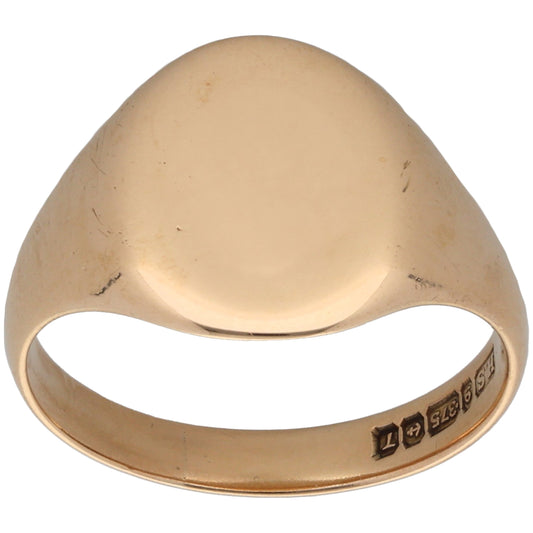 9ct Gold Signet Ring Size Q