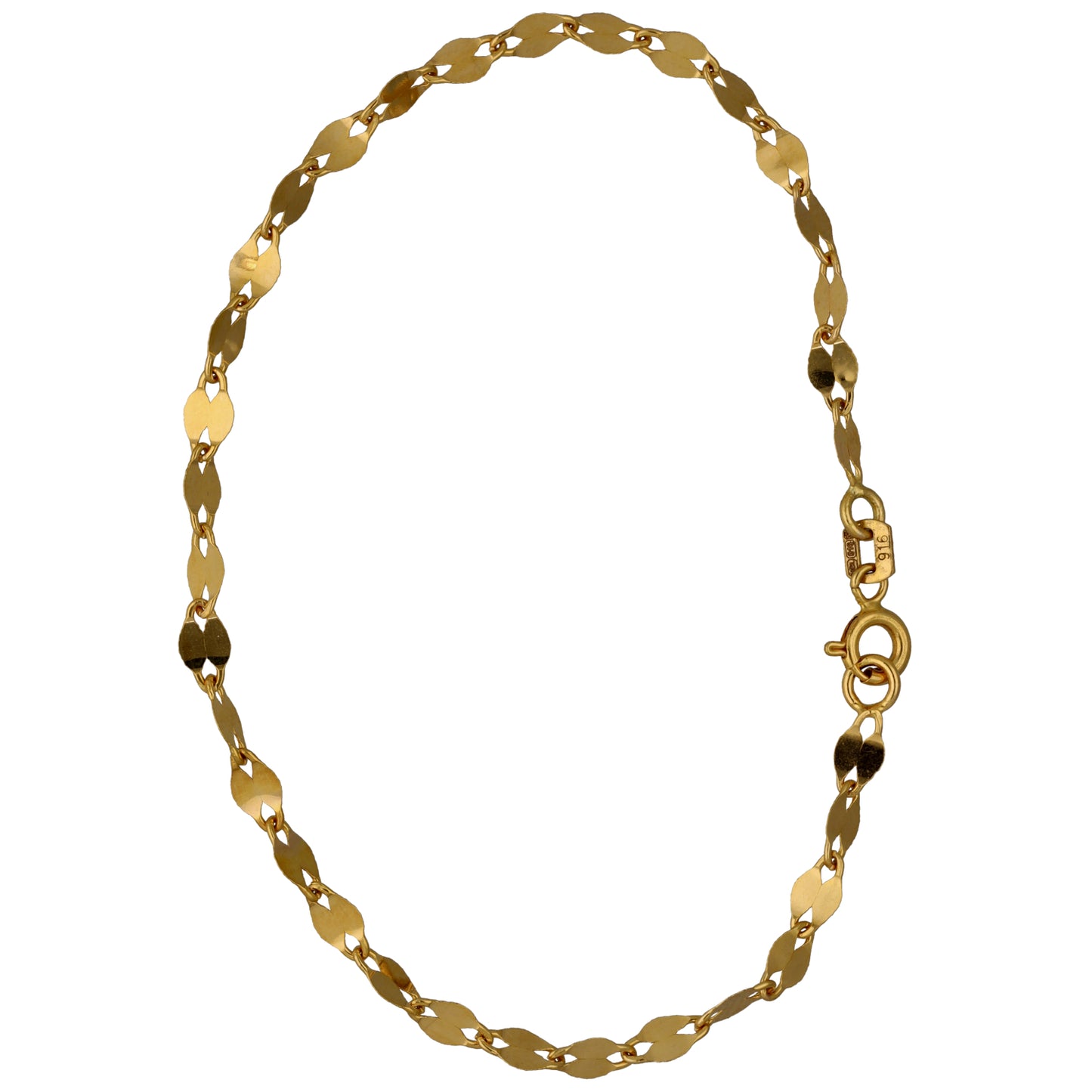 New 22ct Gold Twisted Oval Bracelet