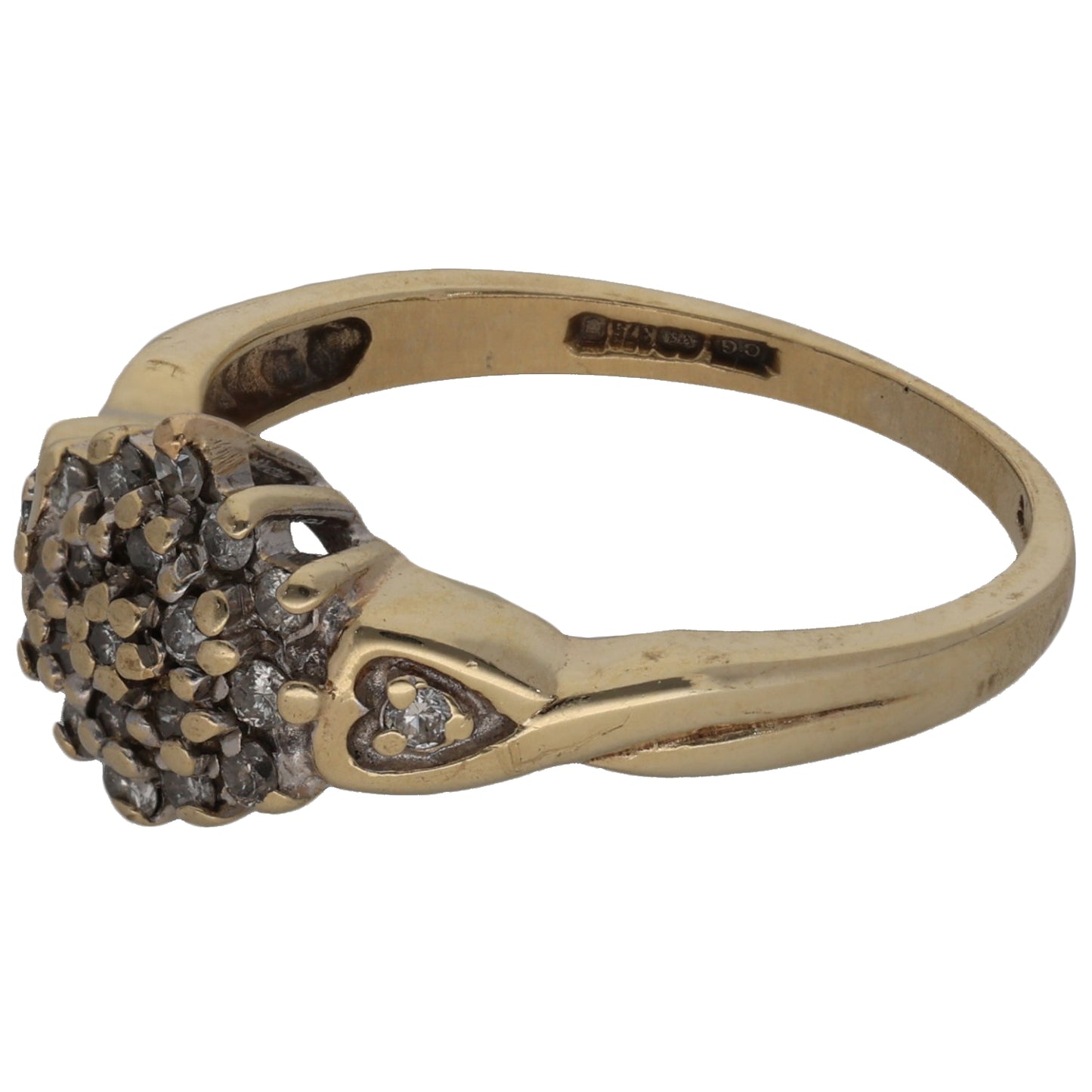 9ct Gold 0.20ct Diamond Cluster Ring Size K