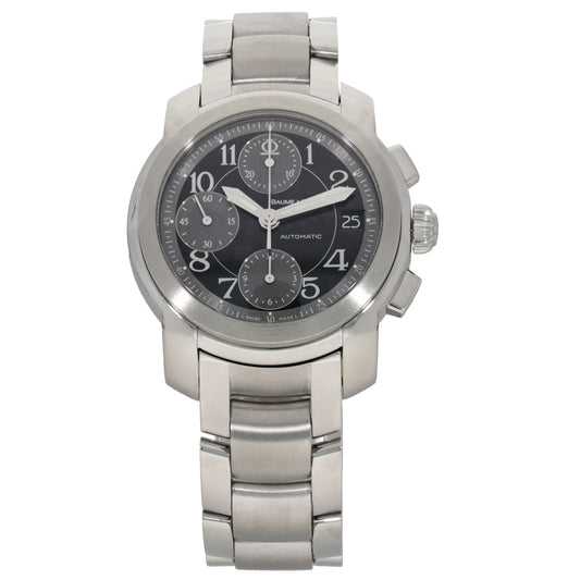 Baume Et Mercier Capeland 3715038, black dial with sub dials, stainless steel case and bracelet