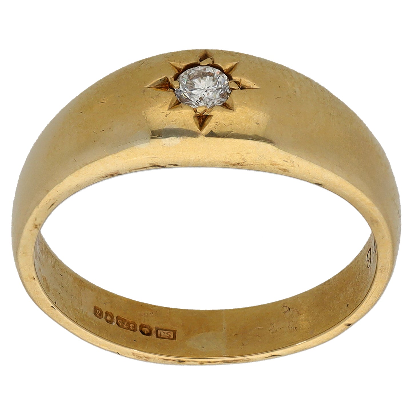 9ct Gold 0.10ct Diamond Solitaire Ring Size Q