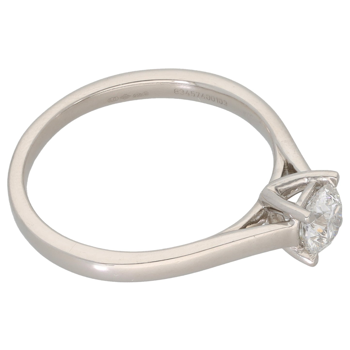Platinum 0.50ct Diamond Solitaire Ring Size M