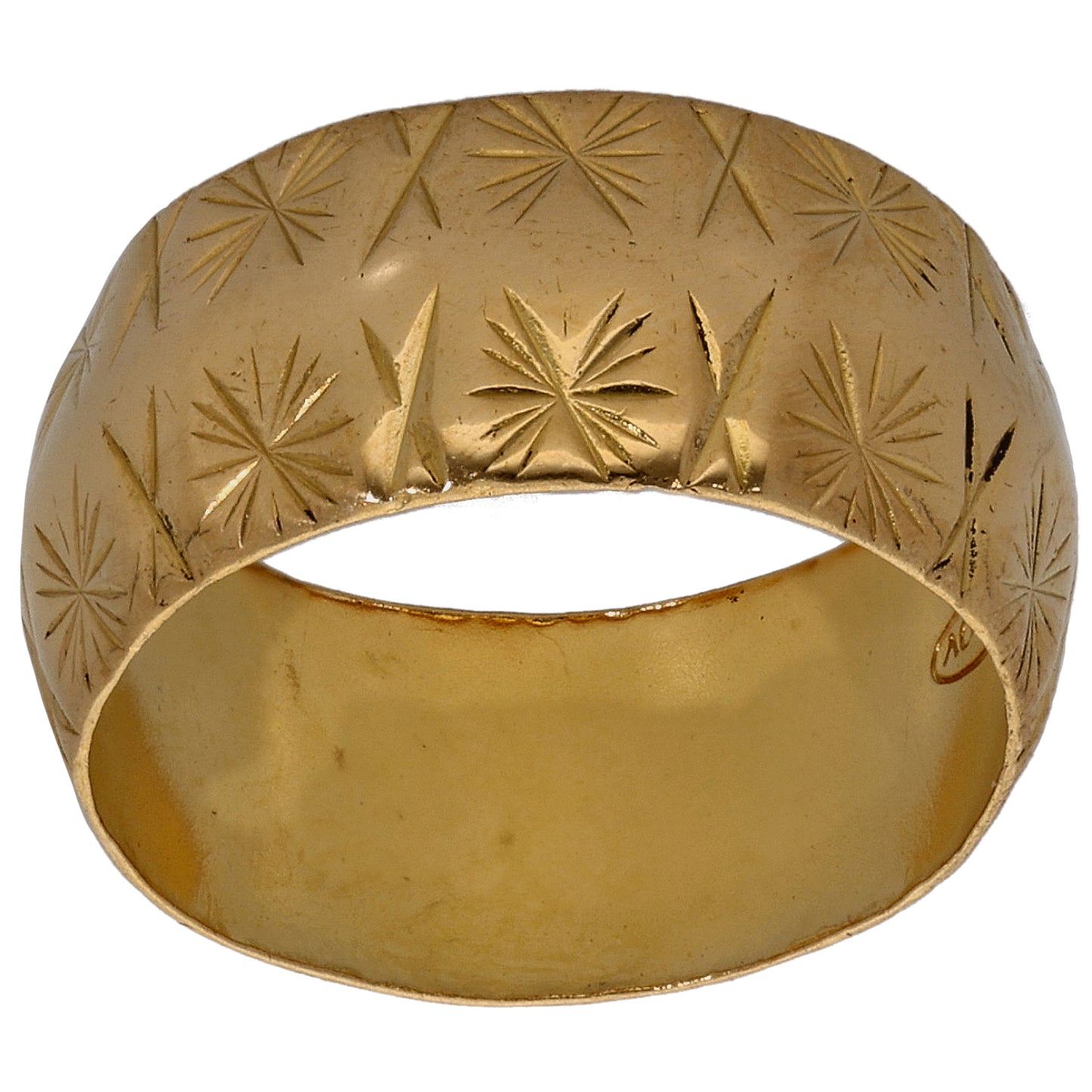 22ct Gold Patterned Wedding Ring Size K