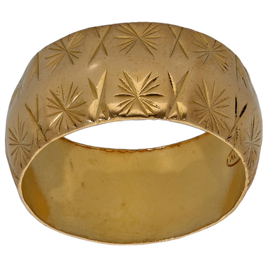 22ct Gold Patterned Wedding Ring Size K