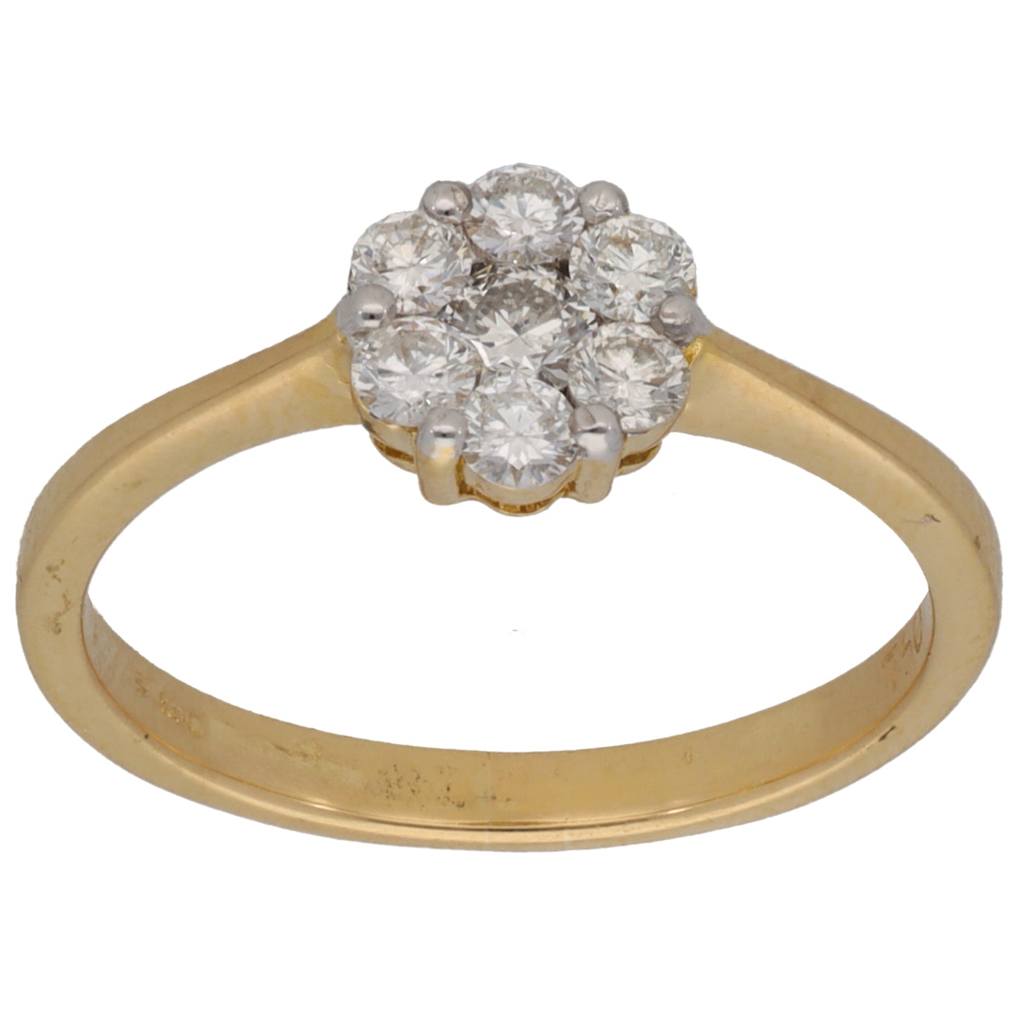 18ct Gold 0.35ct Diamond Cluster Ring Size M