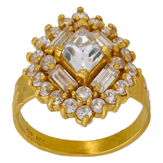 22ct Gold Cubic Zirconia Cluster Ring Size L