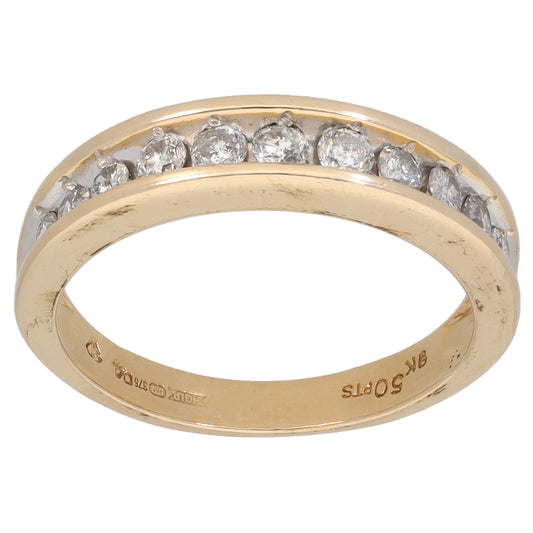 9ct Gold 0.50ct Diamond Half Eternity Ring Size N