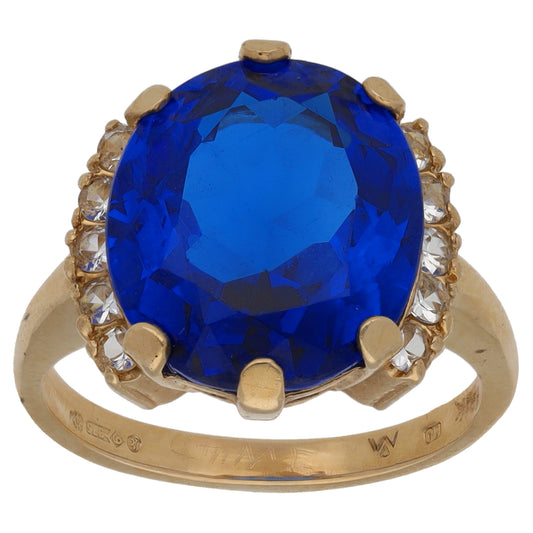 9ct Gold Imitation Gems Dress/Cocktail Ring Size M
