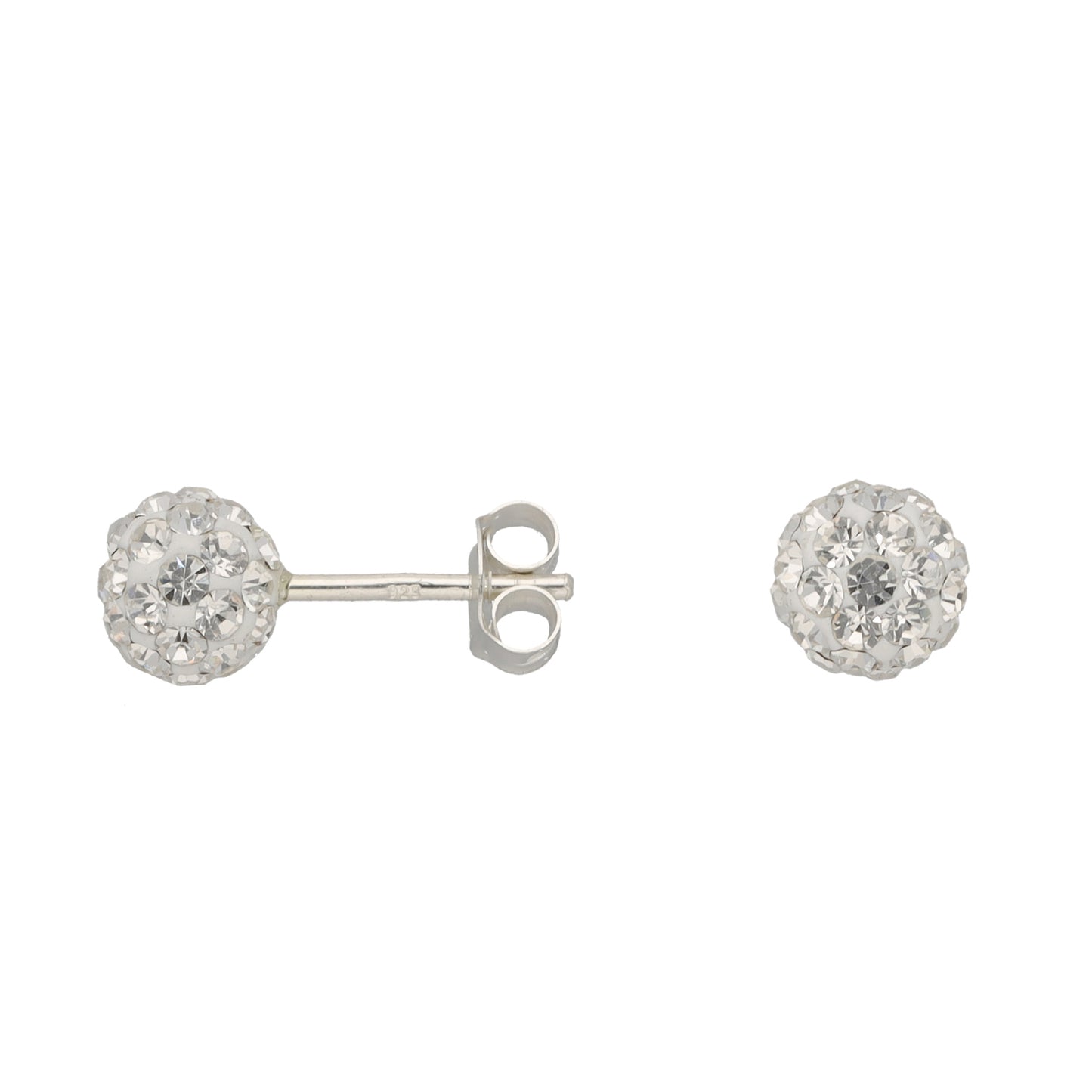 New Sterling Silver Crystal Bar Stud Earrings