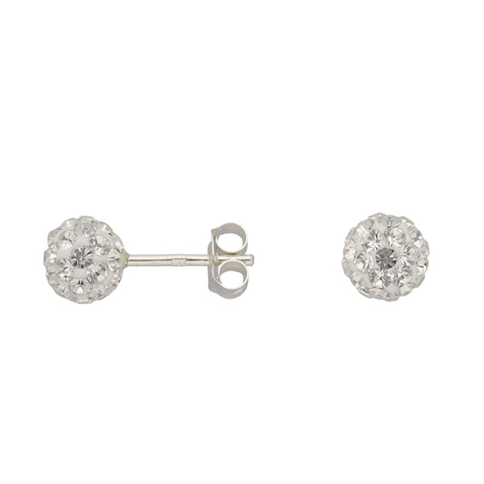 New Sterling Silver Crystal Bar Stud Earrings