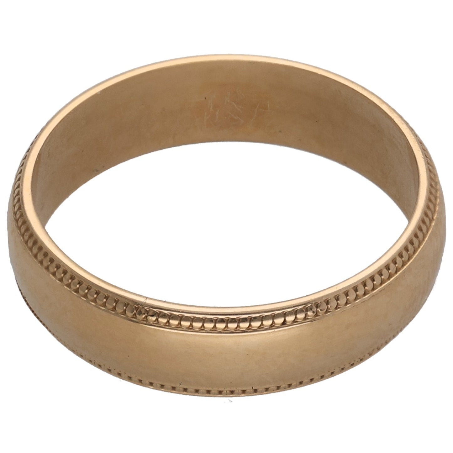 9ct Gold Patterned Wedding Ring Size O