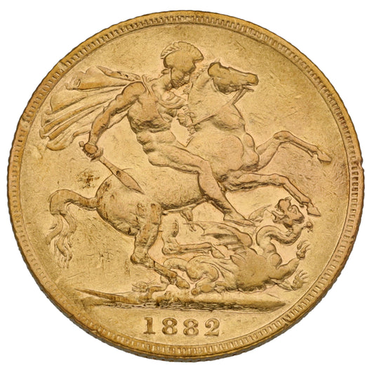 22ct Gold Queen Victoria Full Sovereign Coin 1882