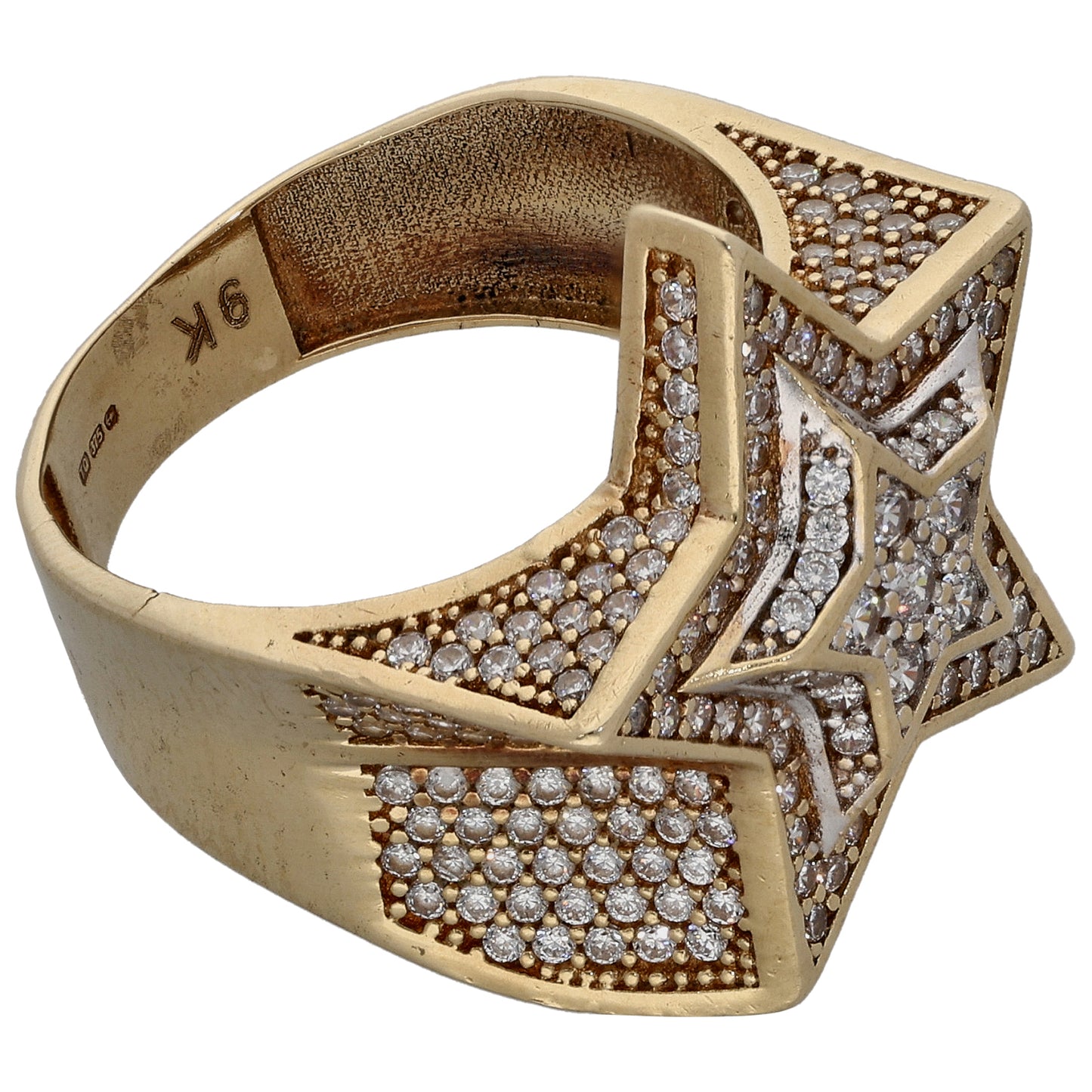 9ct Gold Cubic Zirconia Alternative Ring Size S