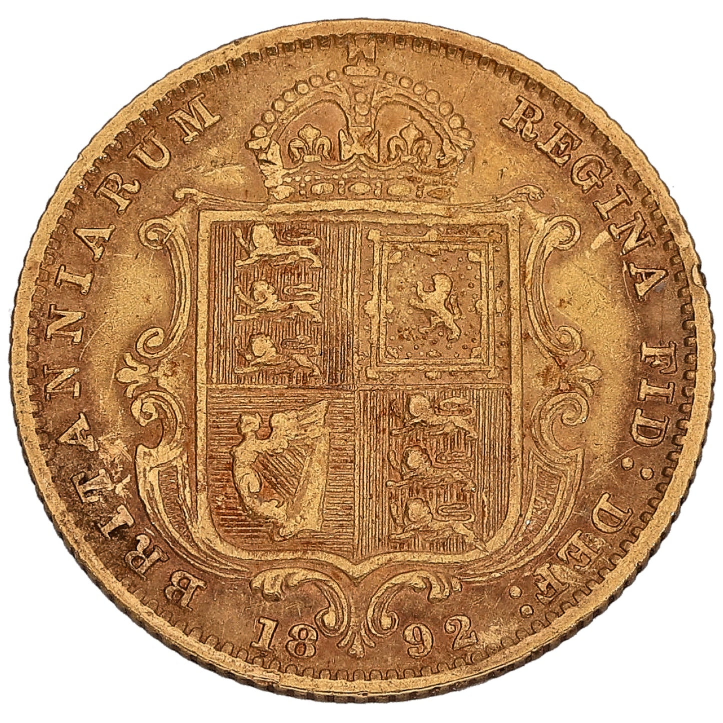 22ct Gold Queen Victoria Half Sovereign Coin 1892