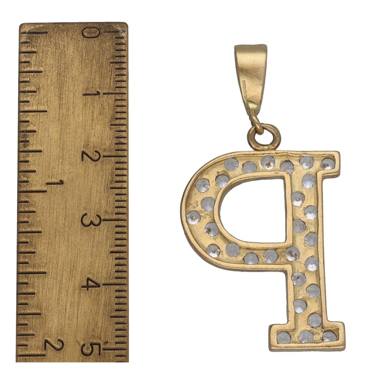 9ct Gold Cubic Zirconia Initial 'P' Pendant
