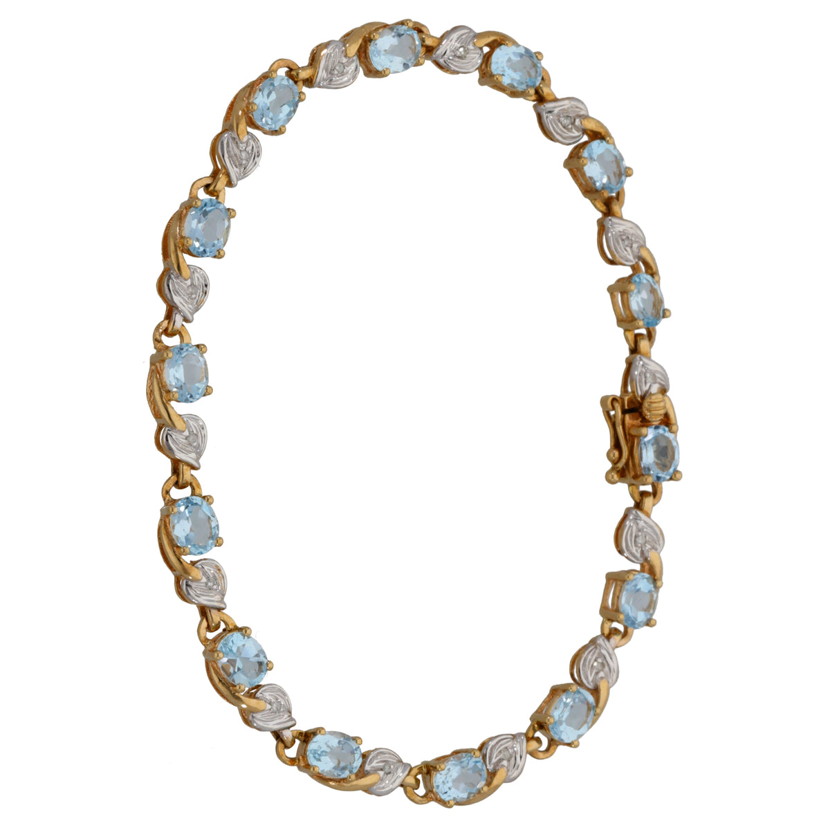 9ct Gold Topaz & 0.07ct Diamond Fancy Bracelet
