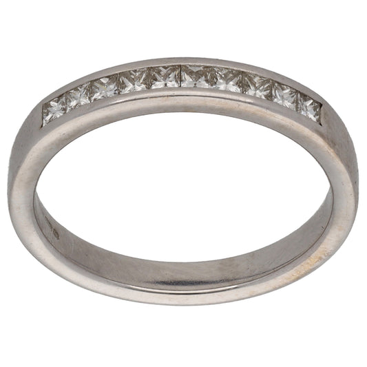 18ct White Gold 0.40ct Diamond Half Eternity Ring Size M