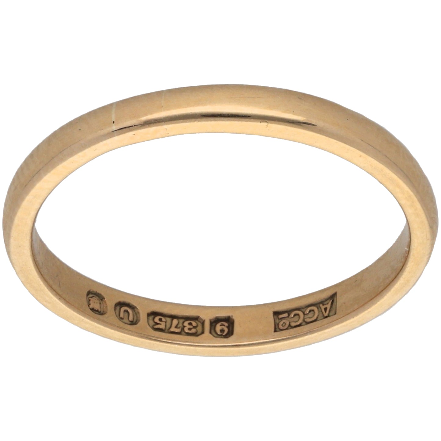 9ct Gold Plain Wedding Ring Size P