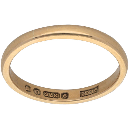 9ct Gold Plain Wedding Ring Size P