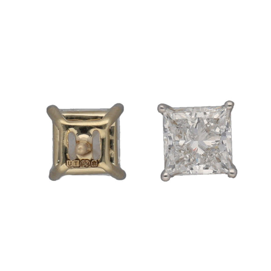 New 9ct Gold 2.00ct Laboratory-Grown Diamond Solitaire Earrings