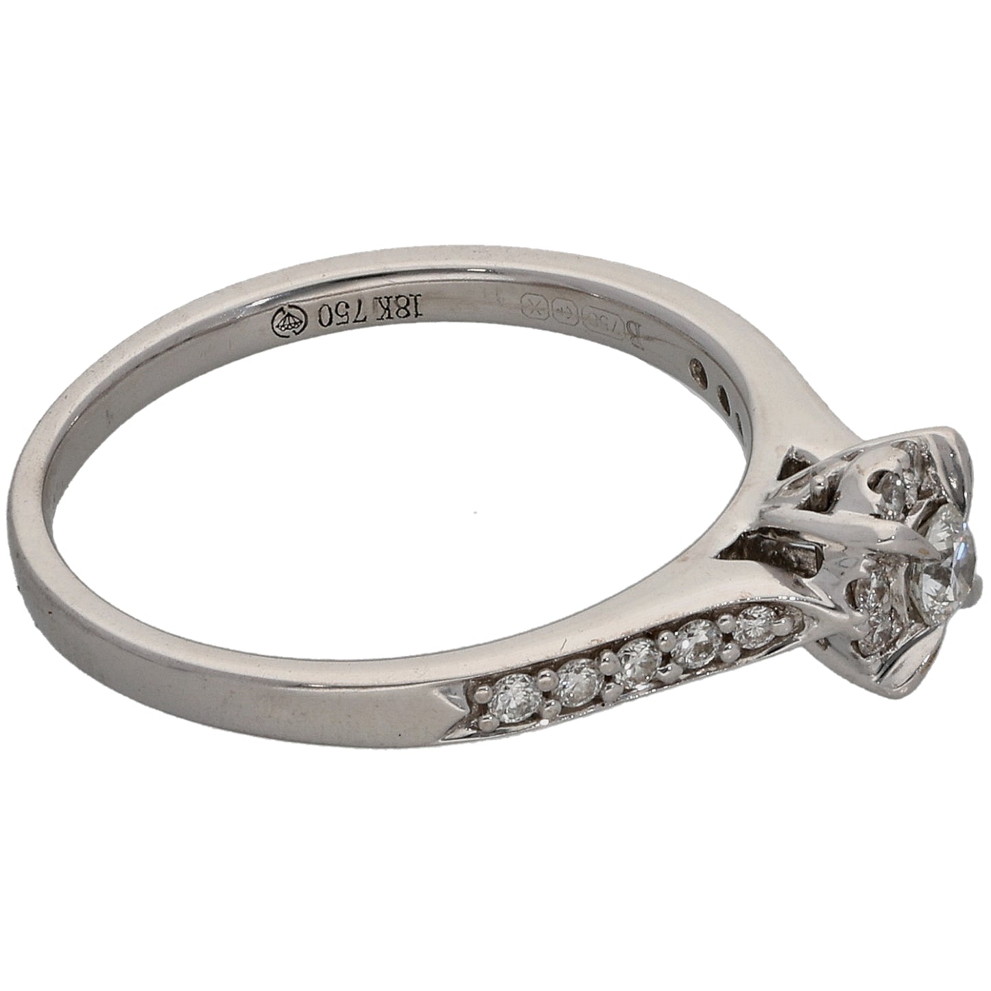 18ct White Gold 0.24ct Diamond Dress/Cocktail Ring Size M