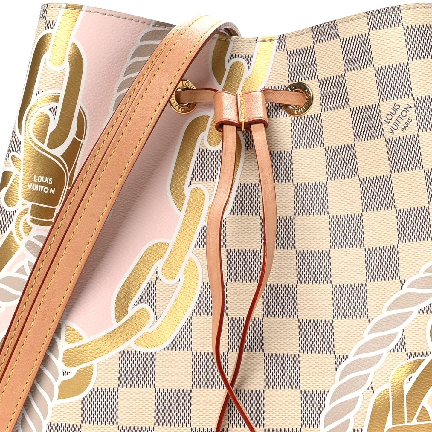 Louis Vuitton Nautical Neonoe MM Damier Azur Coated Canvas Bag - White