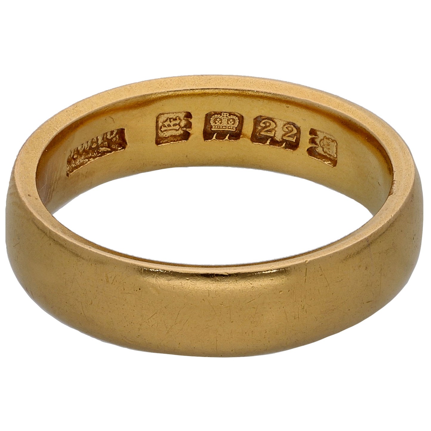 22ct Gold Plain Wedding Ring Size L