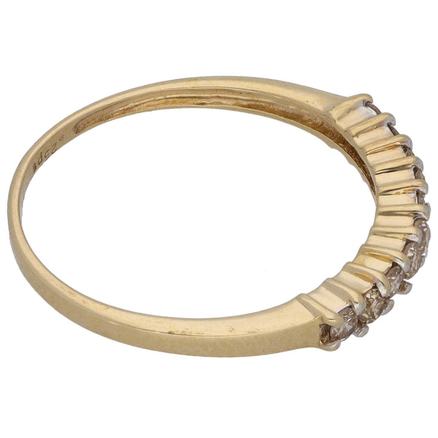 9ct Gold 0.25ct Diamond Half Eternity Ring Size L