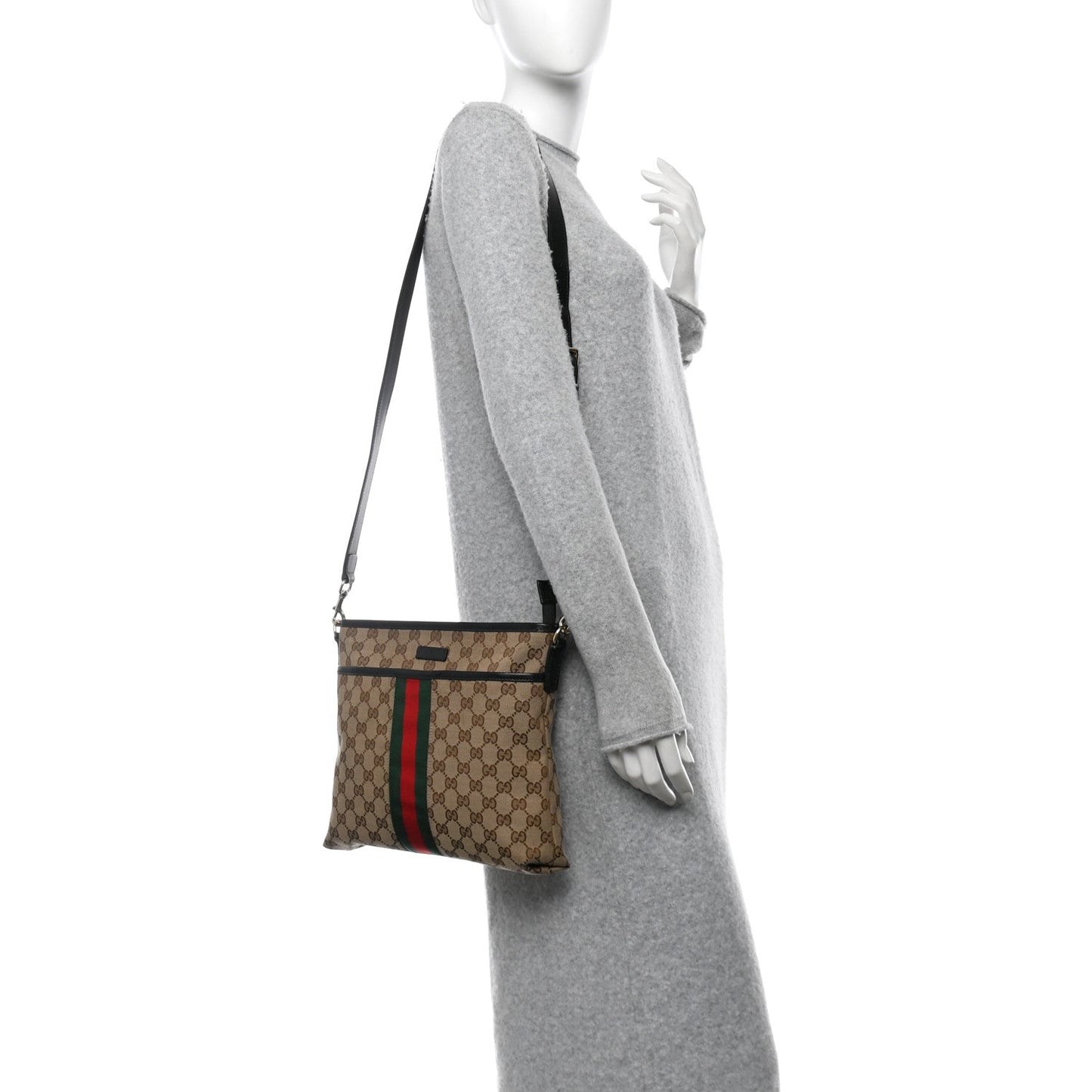 Gucci Sherry Line GG Canvas Bag - Beige & Brown