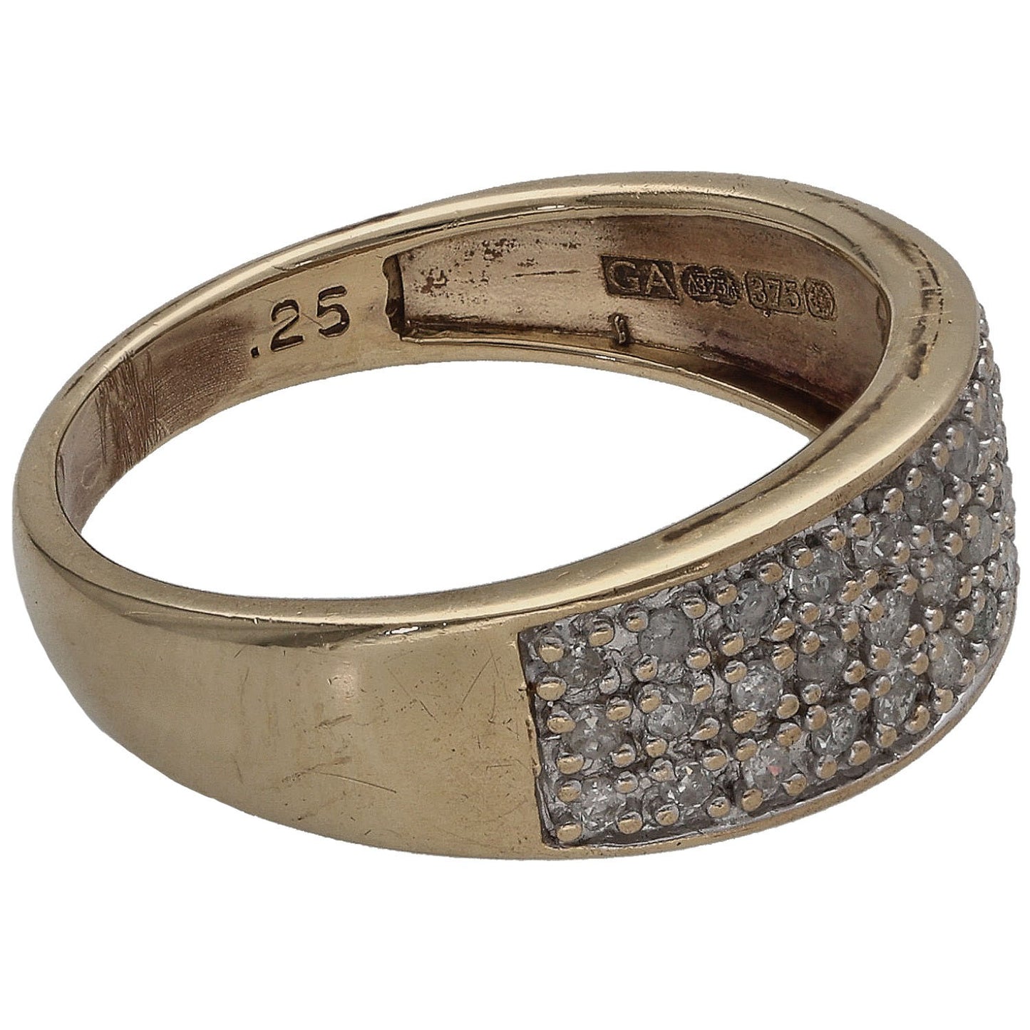 9ct Gold 0.25ct Diamond Dress/Cocktail Ring Size K