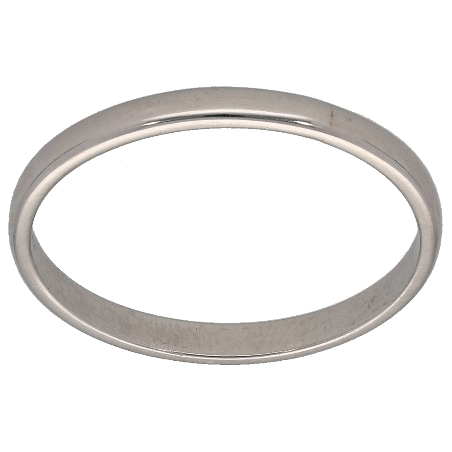 18ct White Gold Plain Wedding Ring Size L