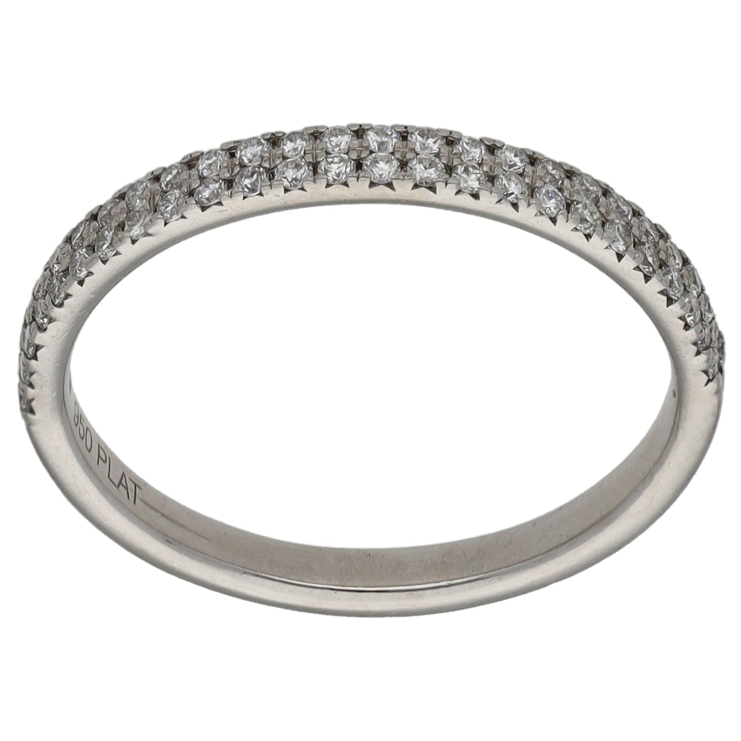 Platinum 0.25ct Diamond Half Eternity Ring Size M