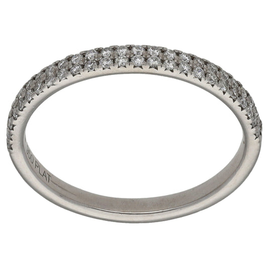 Platinum 0.25ct Diamond Half Eternity Ring Size M