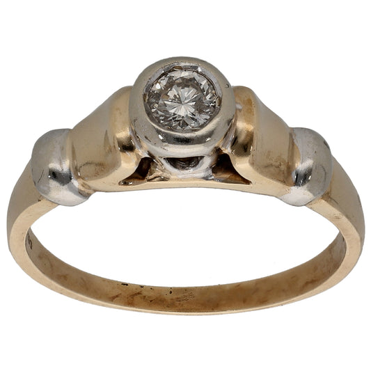 9ct Gold 0.20ct Diamond Solitaire Ring Size N