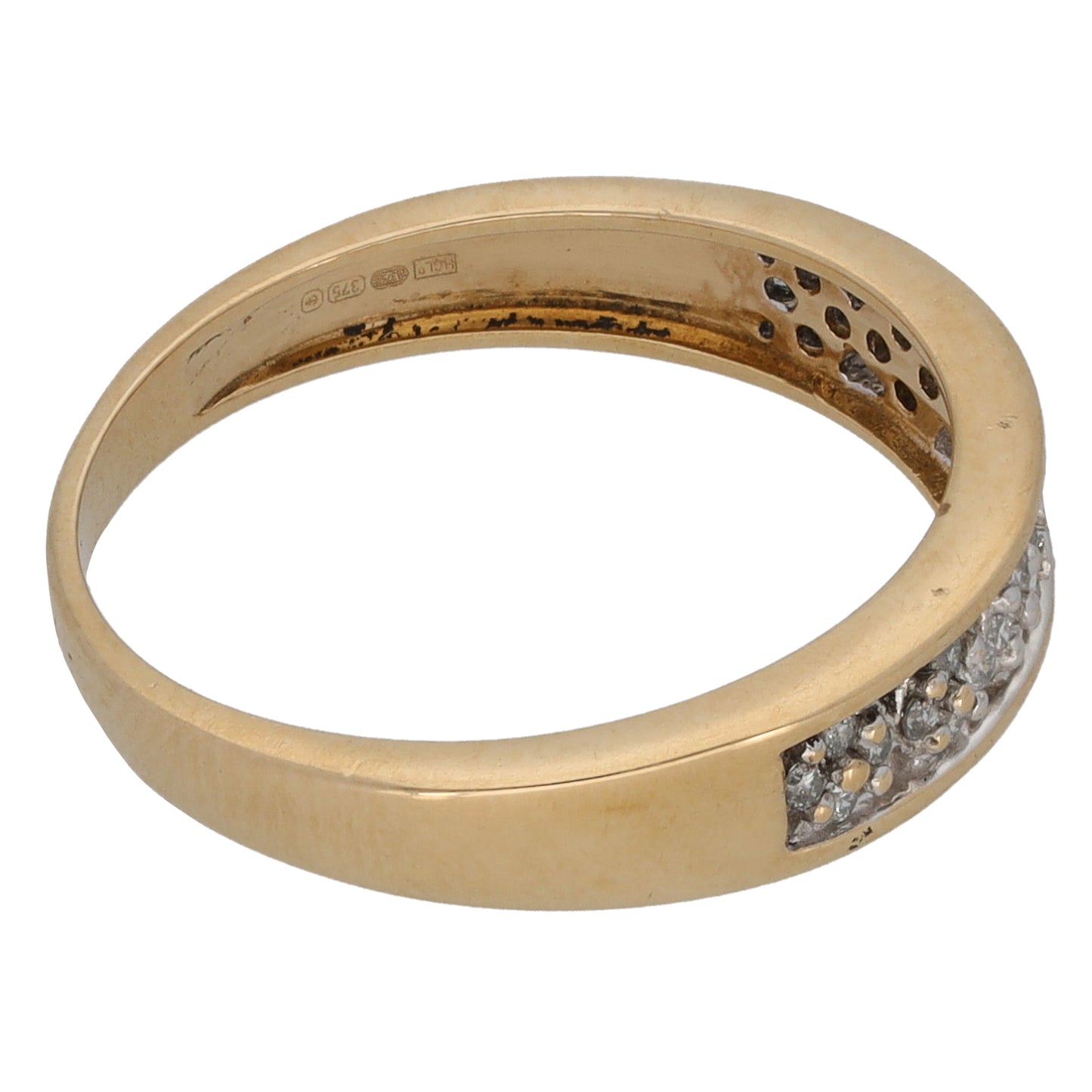 9ct Gold 0.15ct Diamond Half Eternity Ring Size M