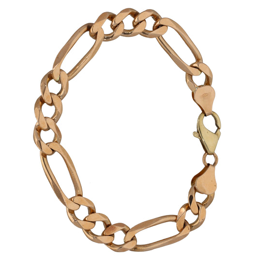 9ct Bicolour Gold Figaro Bracelet