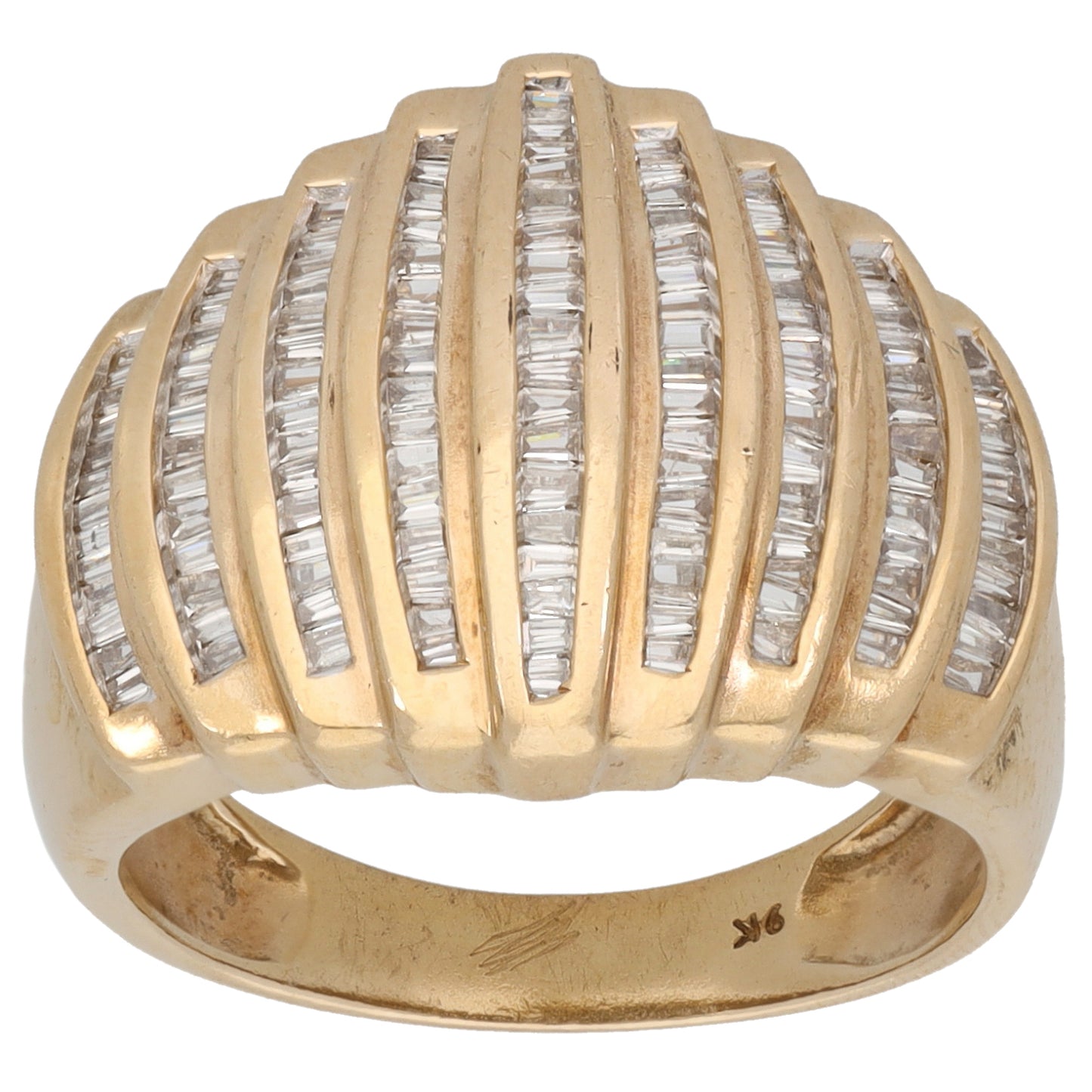 9ct Gold 1.32ct Diamond Dress/Cocktail Ring Size O