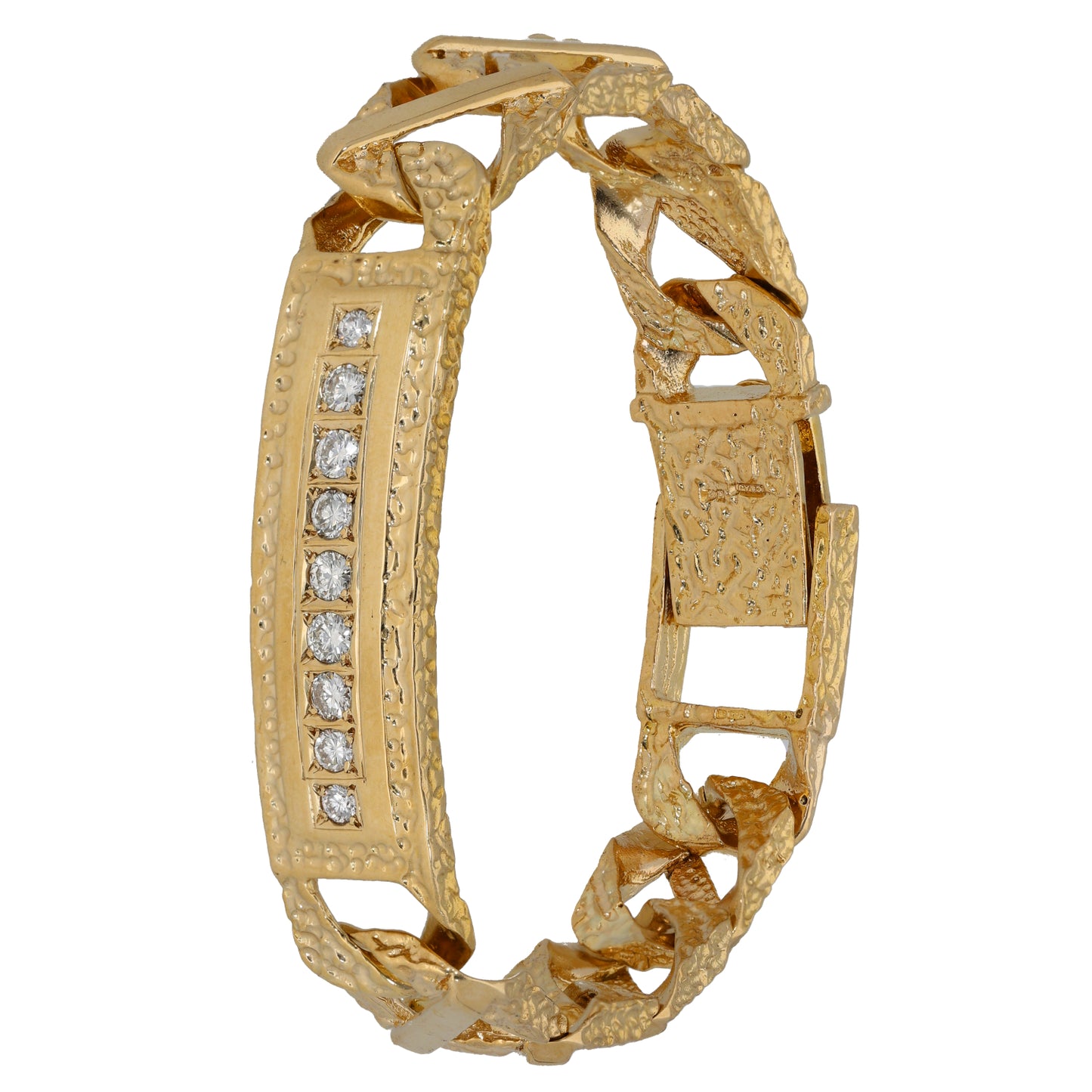9ct Gold 0.82ct Diamond ID Bracelet