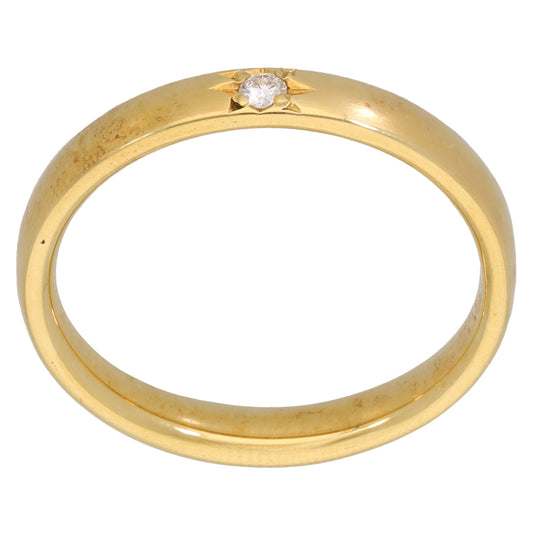 18ct Gold 0.03ct Diamond Solitaire Ring Size Q