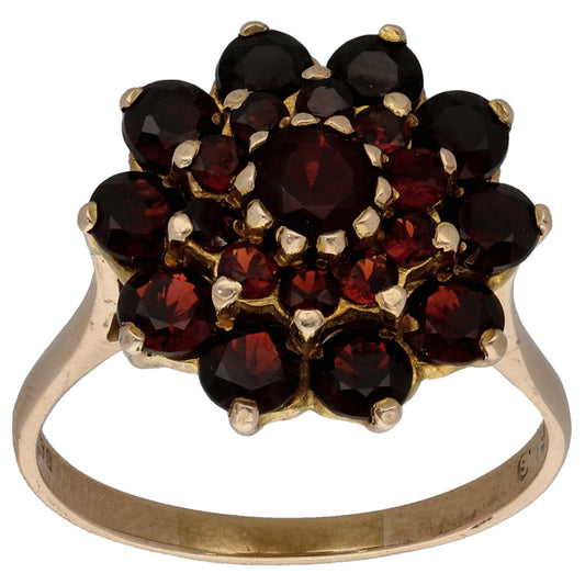 9ct Gold Garnet Dress/Cocktail Ring Size T