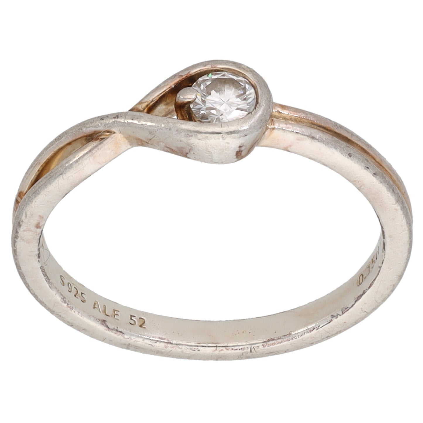 Sterling Silver 0.15ct Laboratory-Grown Diamond Solitaire Pandora Ring Size L