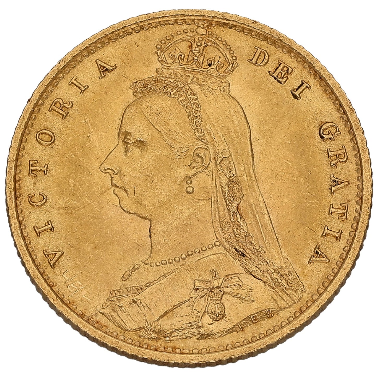 22ct Gold Queen Victoria Half Sovereign Coin 1887