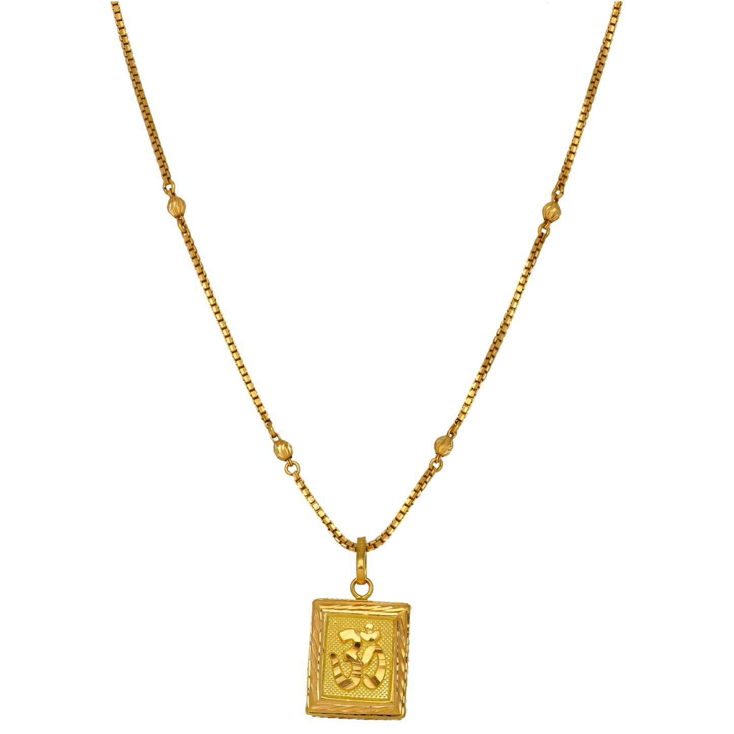 22ct Gold Om Pendant With Chain