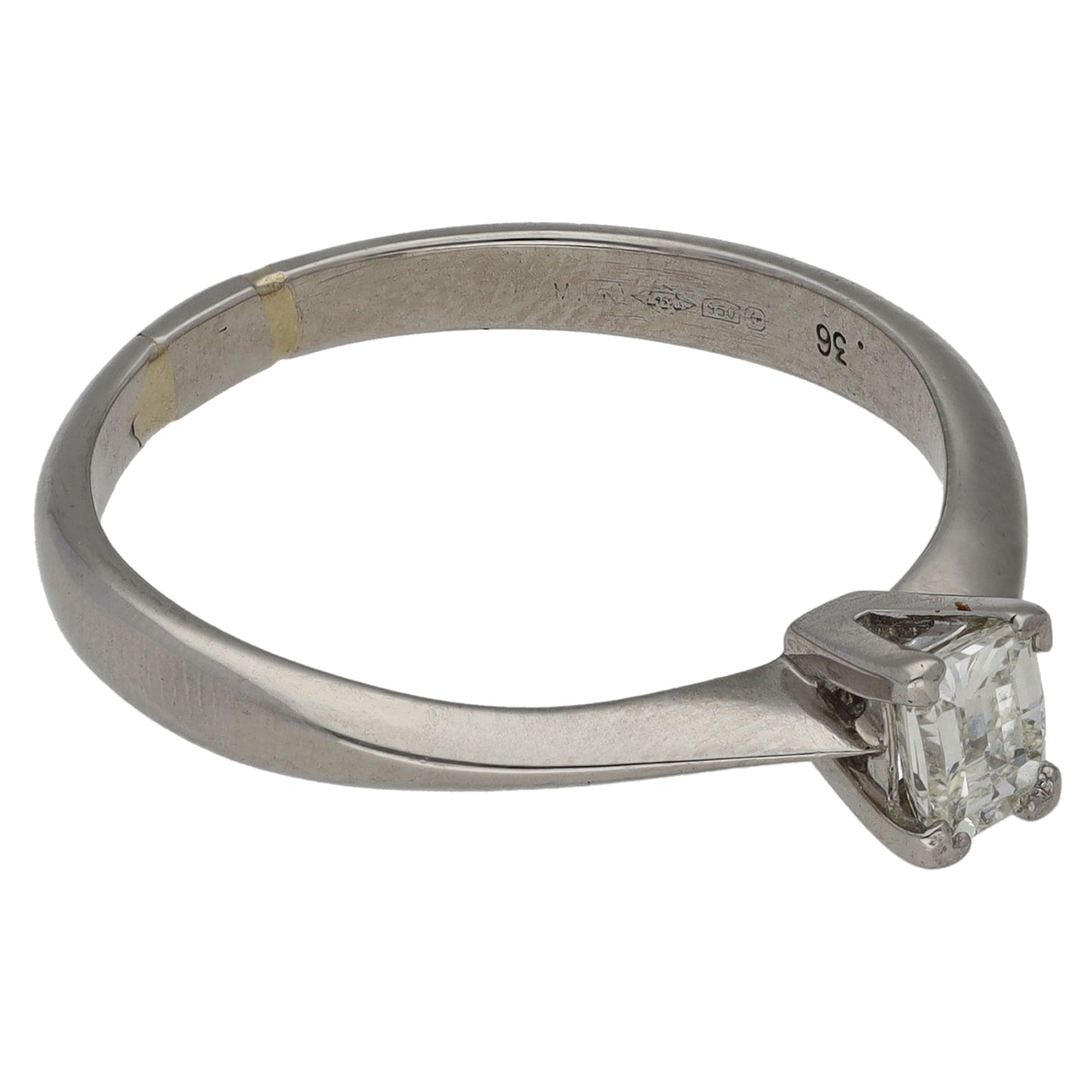Platinum 0.36ct Diamond Solitaire Ring Size Q
