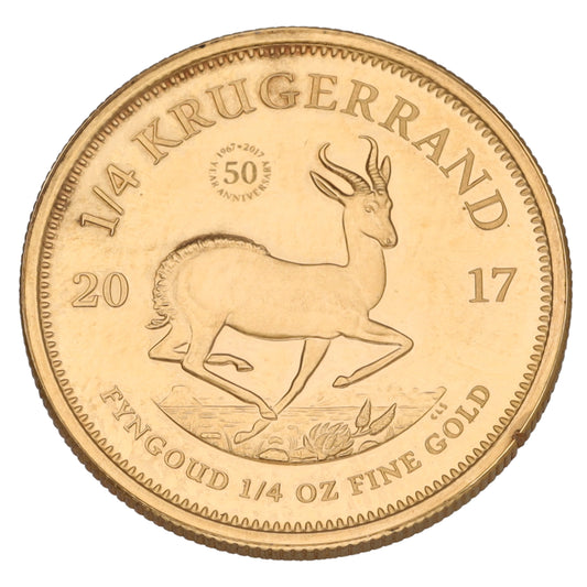 22ct Gold 50th Anniversary 1/4 OZ Krugerrand Coin 2017