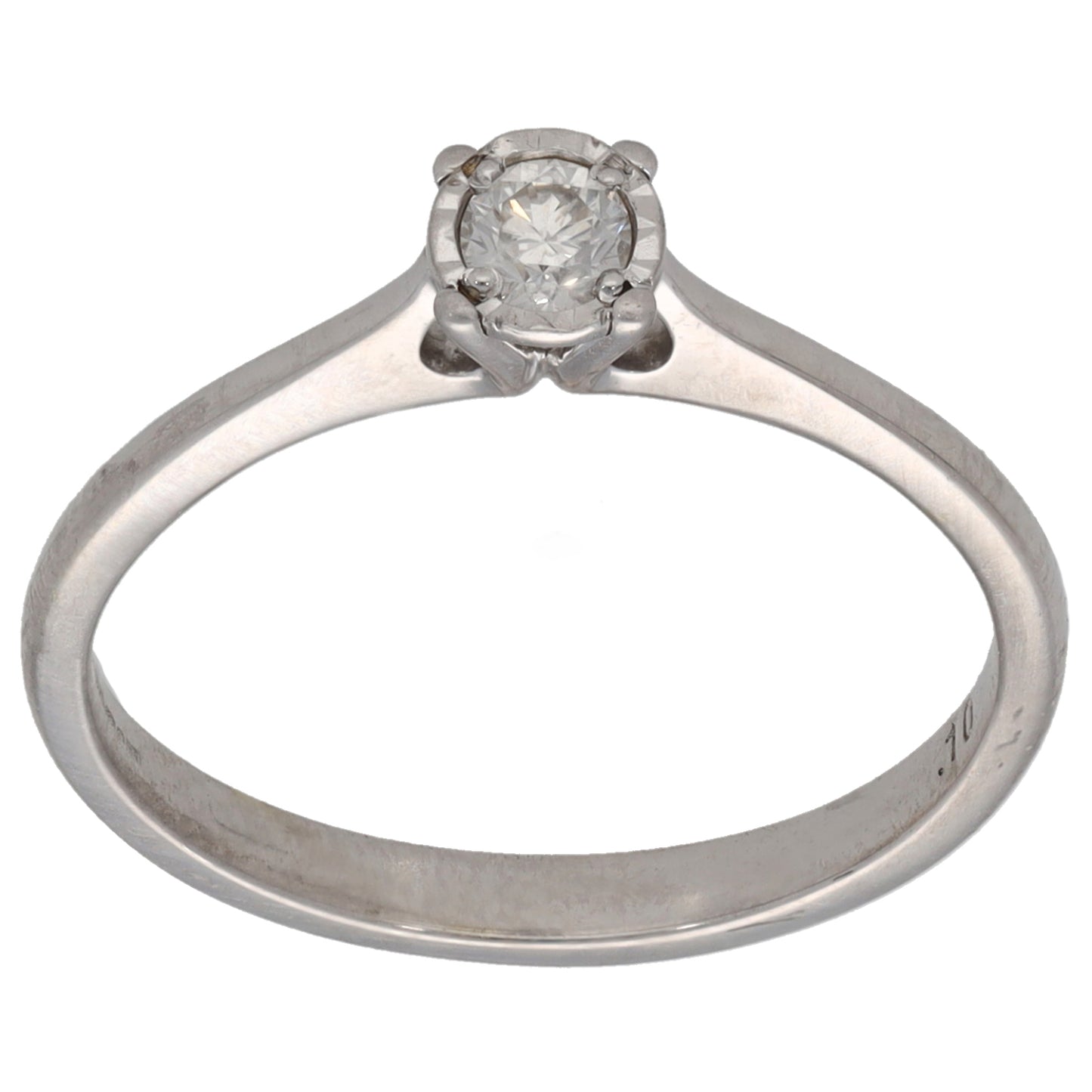 9ct White Gold 0.10ct Diamond Solitaire Ring Size M
