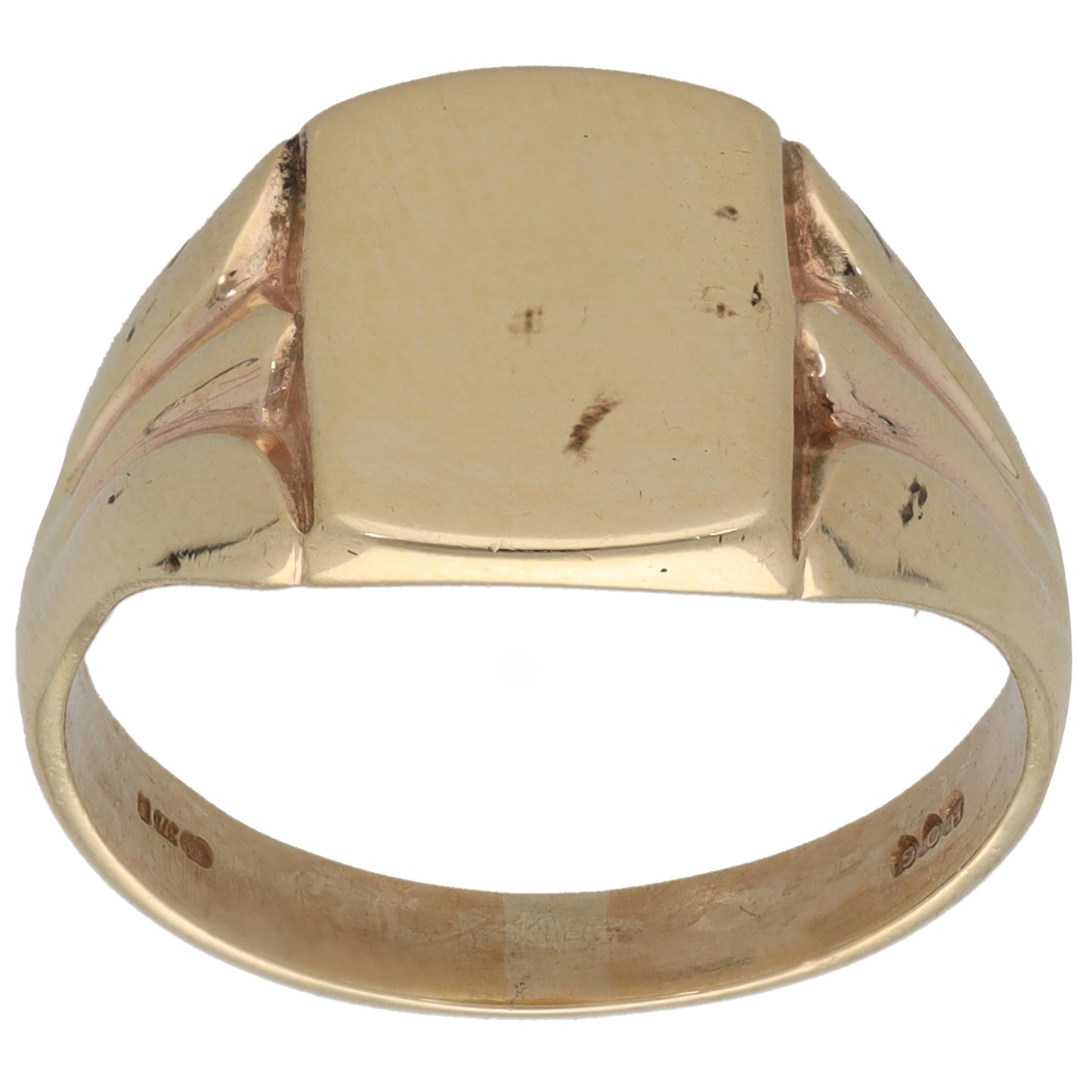 9ct Gold Patterned Signet Ring Size R