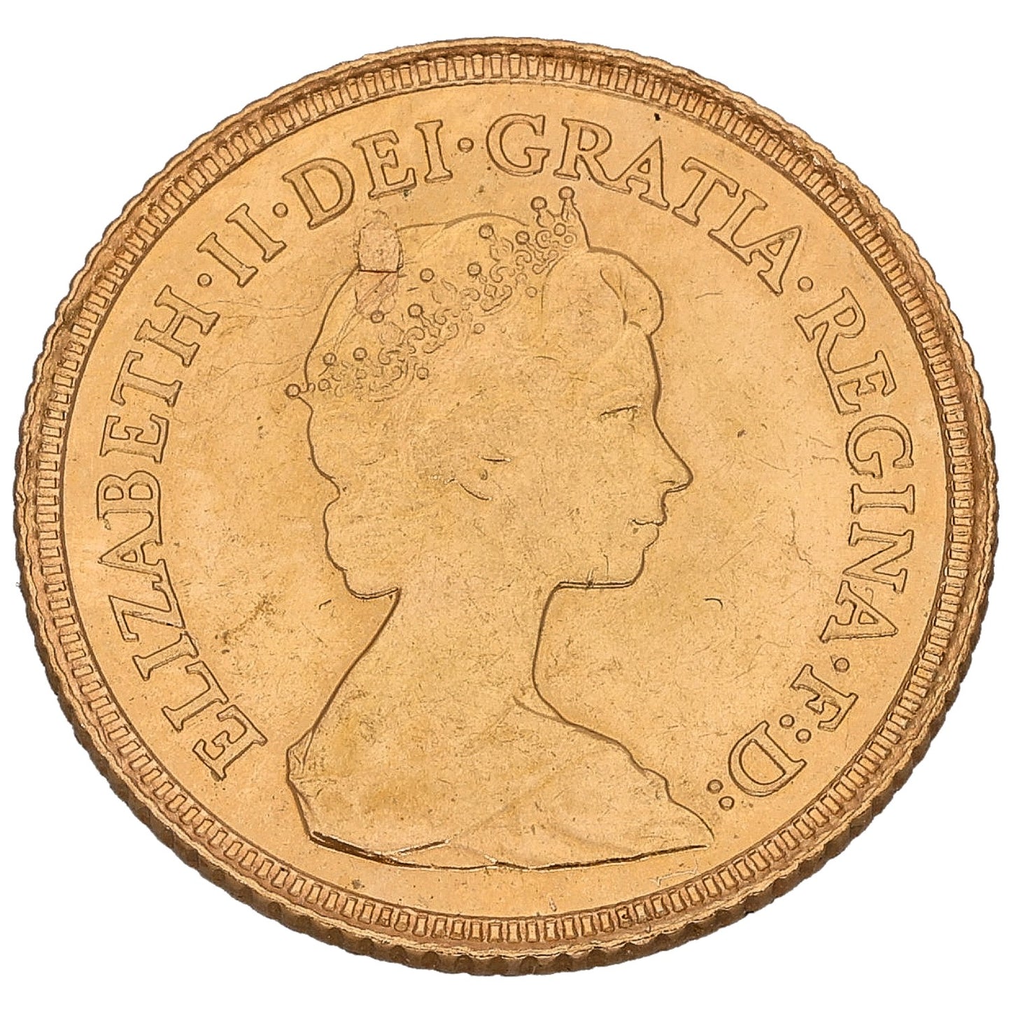 22ct Gold Queen Elizabeth II Half Sovereign Coin 1982